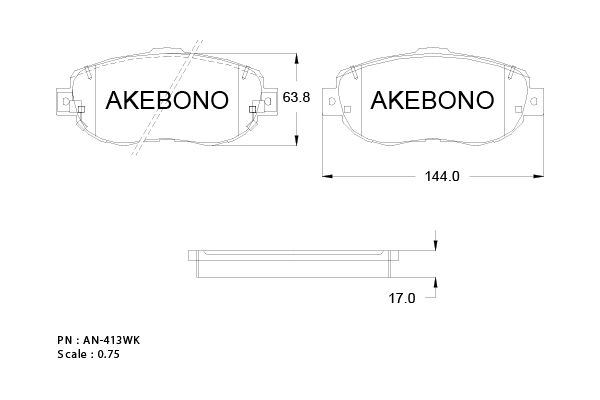 AKEBONO Első fékbetét AN-413WK_AKE