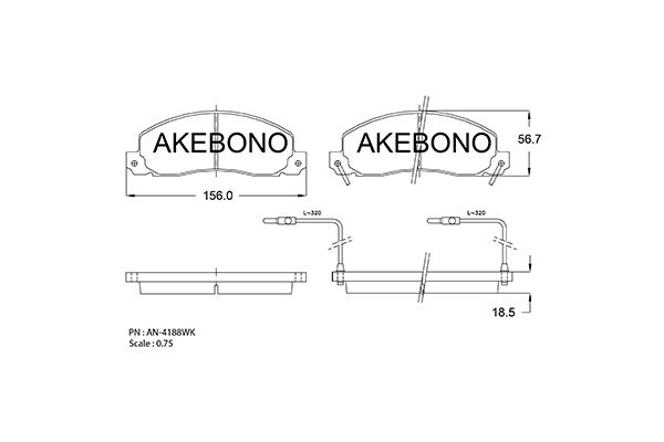 AKEBONO Első fékbetét AN-4188WK_AKE