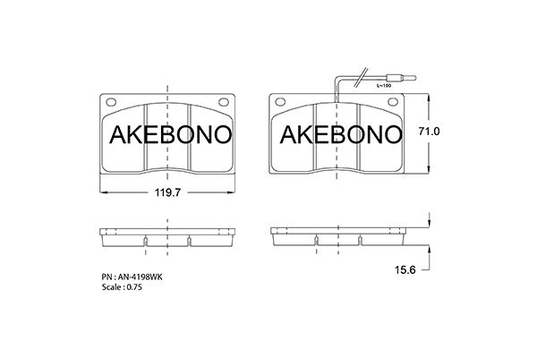 AKEBONO Első fékbetét AN-4198WK_AKE