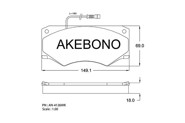 AKEBONO Első fékbetét AN-4216WK_AKE