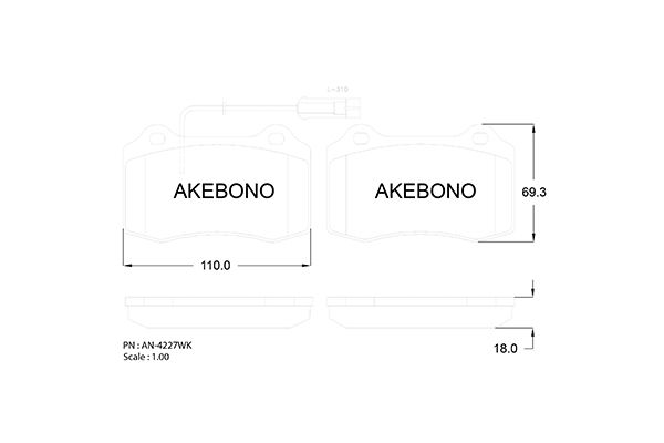 AKEBONO Első fékbetét AN-4227WK_AKE