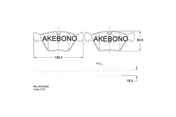 AKEBONO Első fékbetét AN-4238K_AKE