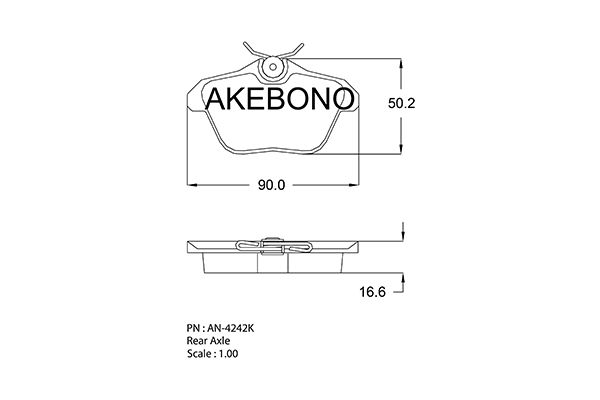 AKEBONO Hátsó fékbetét AN-4242K_AKE