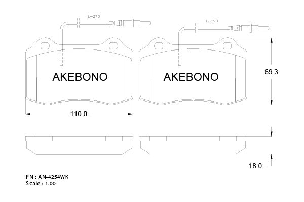 AKEBONO Első fékbetét AN-4254WK_AKE