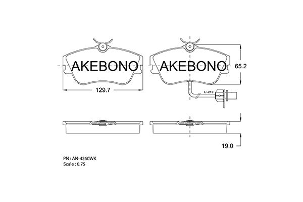 AKEBONO Első fékbetét AN-4260WK_AKE