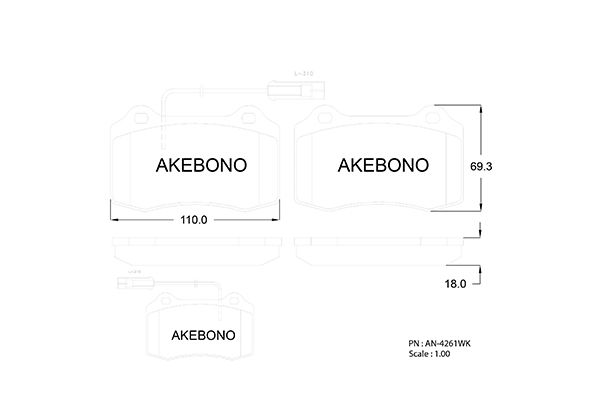 AKEBONO Első fékbetét AN-4261WK_AKE