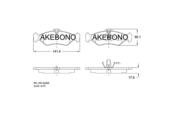 AKEBONO Hátsó fékbetét AN-4266K_AKE