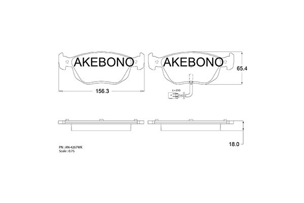 AKEBONO Első fékbetét AN-4267WK_AKE