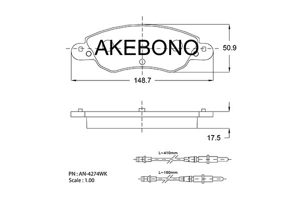 AKEBONO Első fékbetét AN-4274WK_AKE