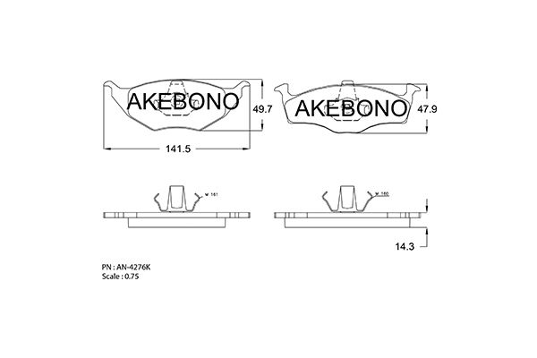 AKEBONO Első fékbetét AN-4276K_AKE