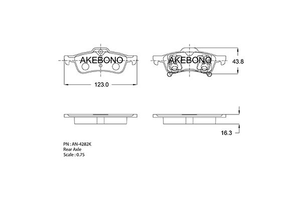 AKEBONO Hátsó fékbetét AN-4282K_AKE