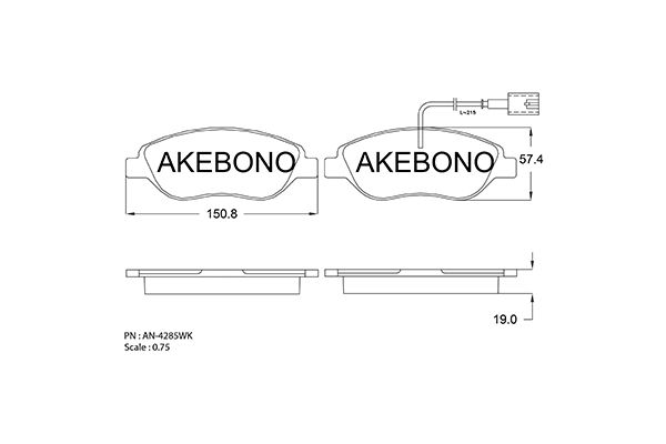 AKEBONO Első fékbetét AN-4285WK_AKE