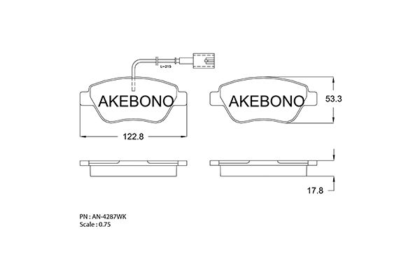 AKEBONO Első fékbetét AN-4287WK_AKE