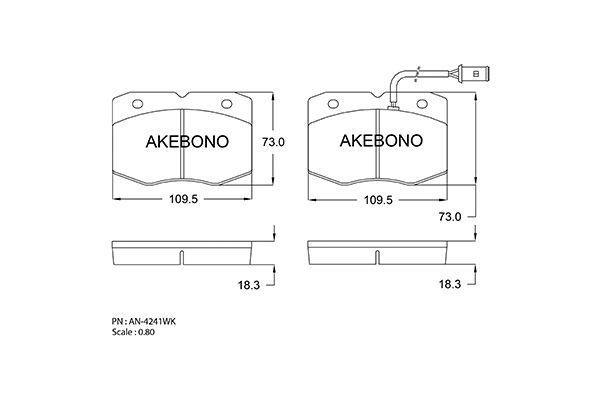 AKEBONO Első fékbetét AN-4296WK_AKE