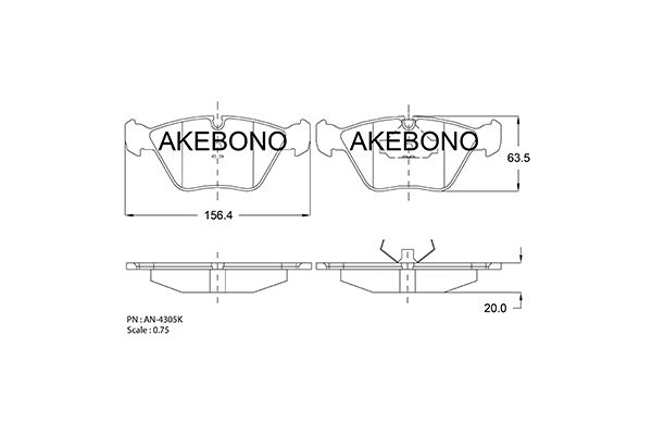 AKEBONO Első fékbetét AN-4305K_AKE