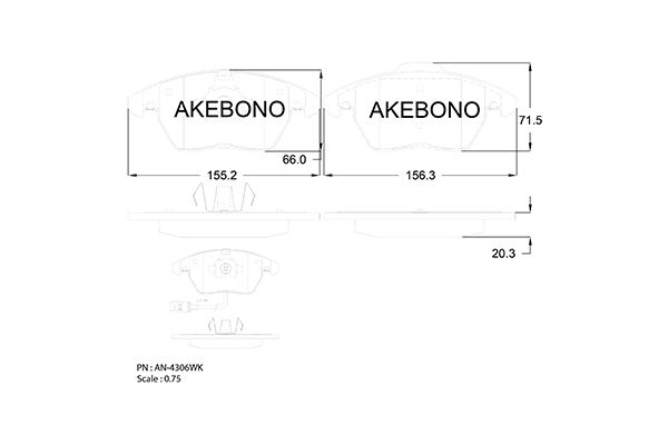 AKEBONO Első fékbetét AN-4306WK_AKE