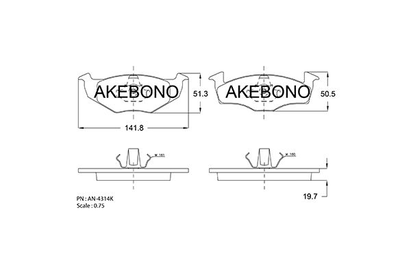 AKEBONO Első fékbetét AN-4314K_AKE