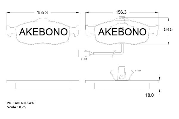 AKEBONO Első fékbetét AN-4316WK_AKE