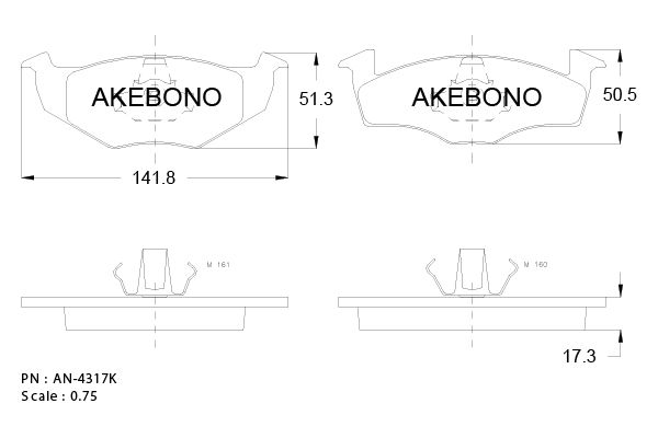 AKEBONO Első fékbetét AN-4317K_AKE