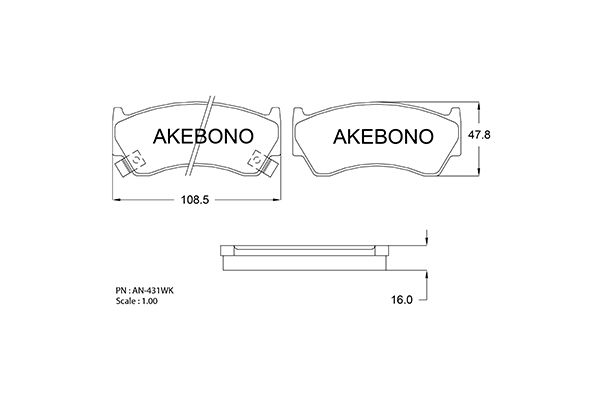 AKEBONO Első fékbetét AN-431WK_AKE