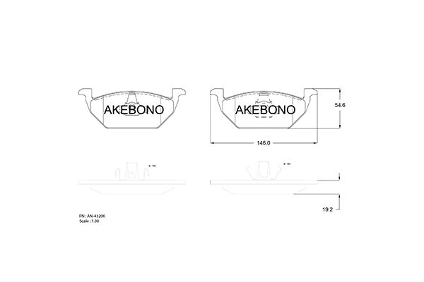 AKEBONO Első fékbetét AN-4320K_AKE