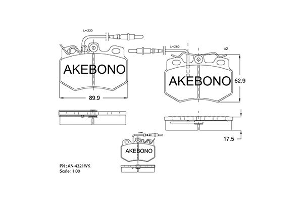 AKEBONO Első fékbetét AN-4321WK_AKE