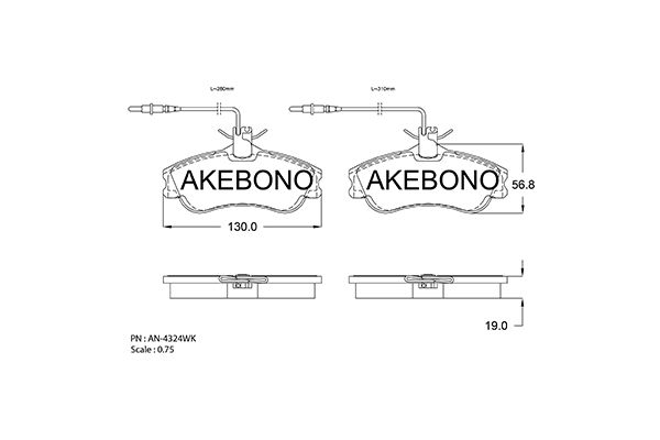 AKEBONO Első fékbetét AN-4324WK_AKE