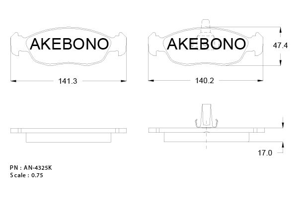 AKEBONO Első fékbetét AN-4325K_AKE