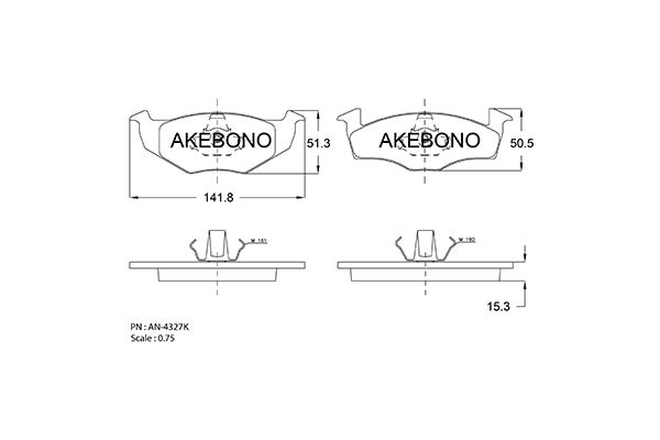 AKEBONO Első fékbetét AN-4327K_AKE