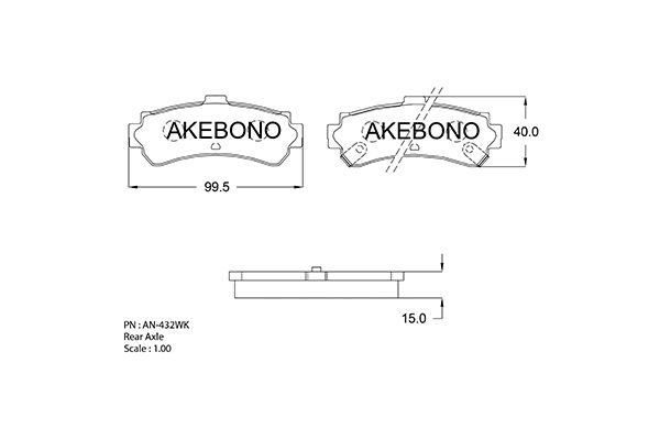 AKEBONO Hátsó fékbetét AN-432WK_AKE