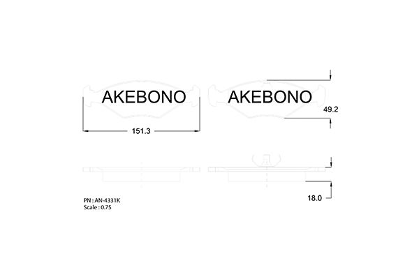 AKEBONO Első fékbetét AN-4331K_AKE