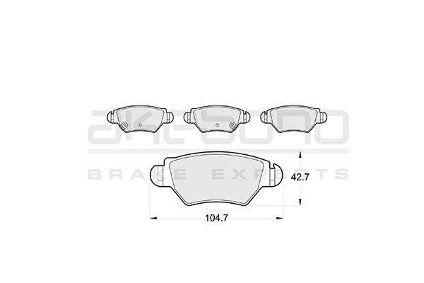 AKEBONO Hátsó fékbetét AN-4338WK_AKE