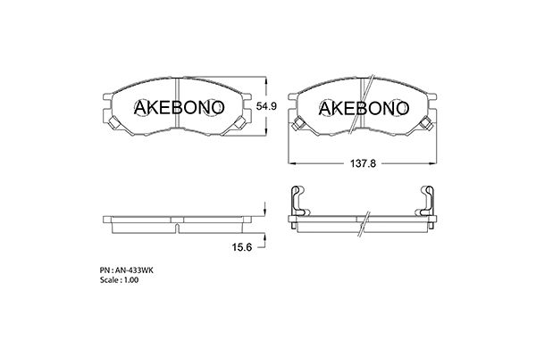 AKEBONO Első fékbetét AN-433WK_AKE