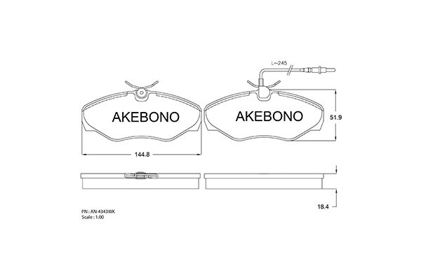 AKEBONO Első fékbetét AN-4343WK_AKE