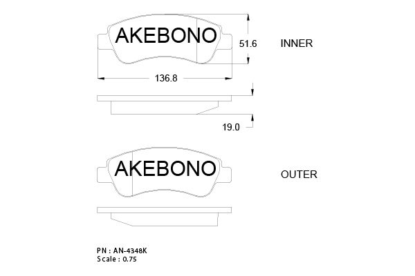 AKEBONO Első fékbetét AN-4348K_AKE