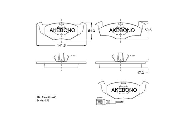 AKEBONO Első fékbetét AN-4361WK_AKE