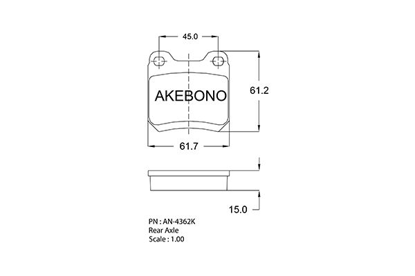 AKEBONO Hátsó fékbetét AN-4362K_AKE