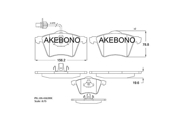 AKEBONO Első fékbetét AN-4363WK_AKE