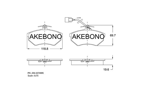 AKEBONO Első fékbetét AN-4374WK_AKE