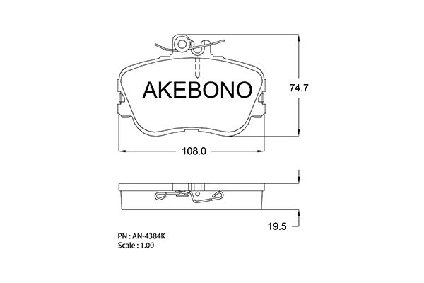 AKEBONO Első fékbetét AN-4384K_AKE