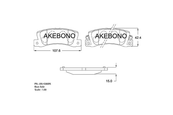 AKEBONO Első fékbetét AN-438WK_AKE