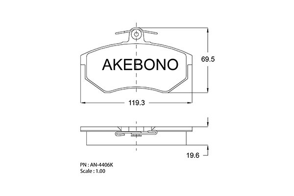 AKEBONO Első fékbetét AN-4406K_AKE