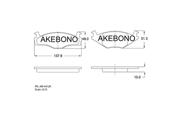 AKEBONO Első fékbetét AN-4412K_AKE