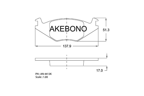 AKEBONO Első fékbetét AN-4413K_AKE