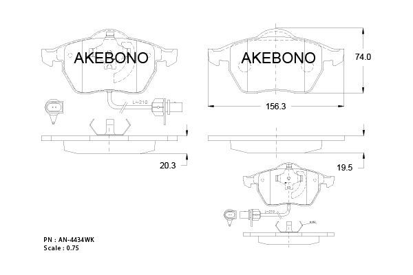 AKEBONO Első fékbetét AN-4434WK_AKE