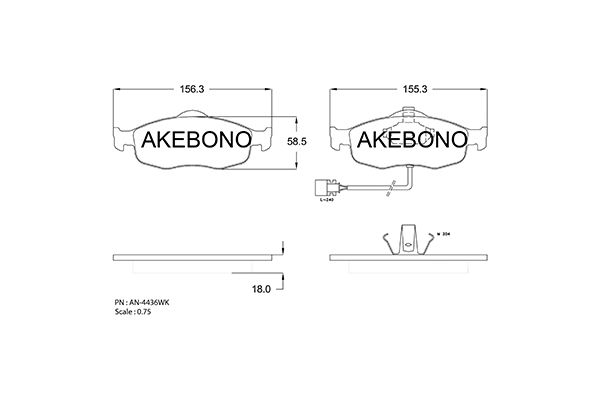 AKEBONO Első fékbetét AN-4436WK_AKE