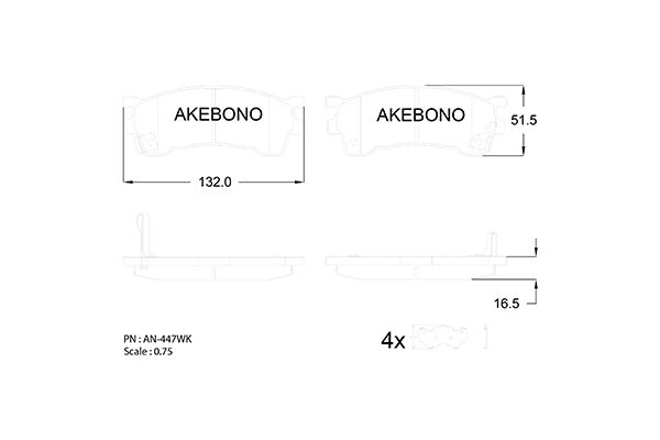 AKEBONO Első fékbetét AN-447WK_AKE