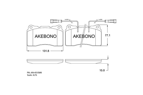 AKEBONO Első fékbetét AN-4515WK_AKE