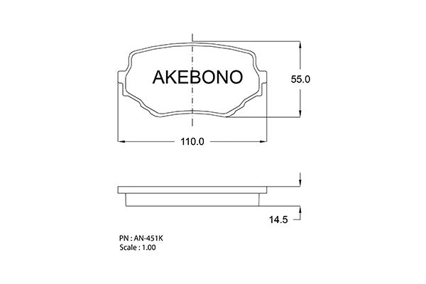 AKEBONO Első fékbetét AN-451K_AKE