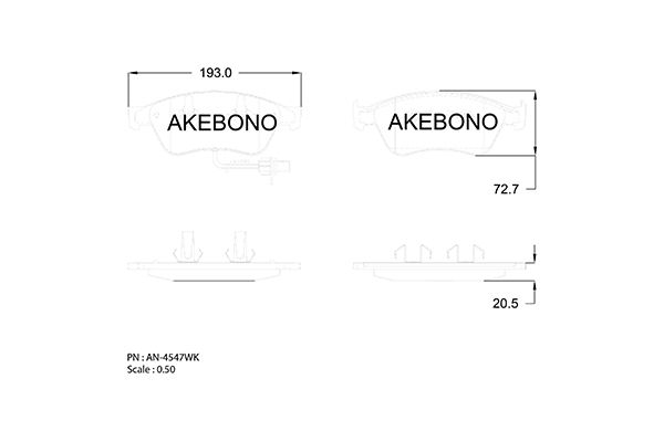 AKEBONO Első fékbetét AN-4547WK_AKE